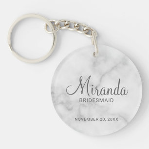 Modern Script Personalized Bridesmaid Keychain