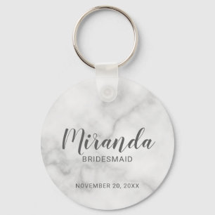 Modern Script Personalized Bridesmaid Keychain