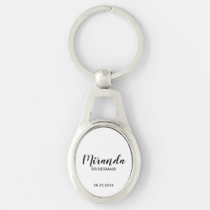 Modern Script Personalized Bridesmaid Keychain