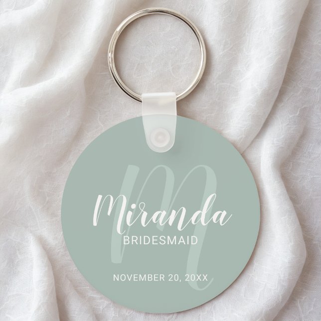 Modern Script Personalized Bridesmaid Keychain (Creator Uploaded)