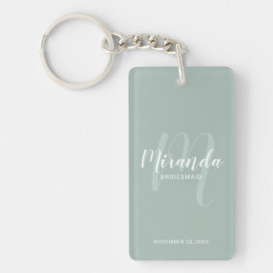 Modern Script Personalized Bridesmaid Keychain