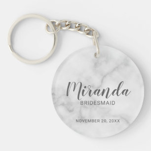 Modern Script Personalized Bridesmaid Keychain