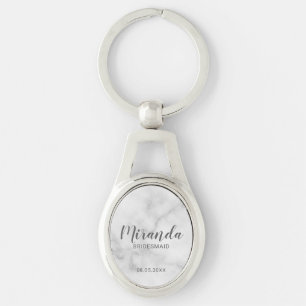 Modern Script Personalized Bridesmaid Keychain