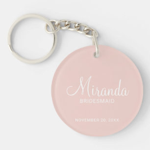 Modern Script Personalized Bridesmaid Keychain