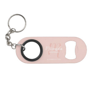 Modern Script Personalized Bridesmaid Keychain Bottle Opener