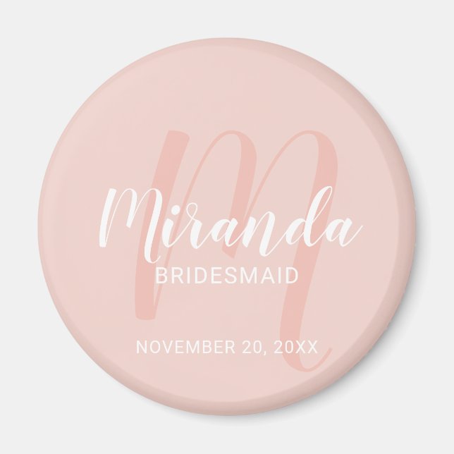 Modern Script Personalized Bridesmaid Magnet (Front)