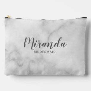 Modern Script Personalized Bridesmaid Name Accessory Pouch