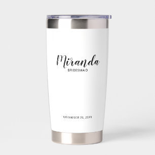 Modern Script Personalized Bridesmaid Name Insulated Tumbler