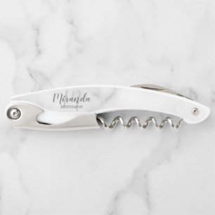 Modern Script Personalized Bridesmaid Waiter's Corkscrew