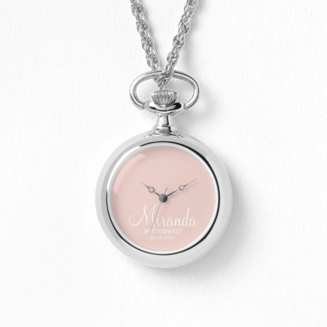 Modern Script Personalized Bridesmaid Watch (Front)