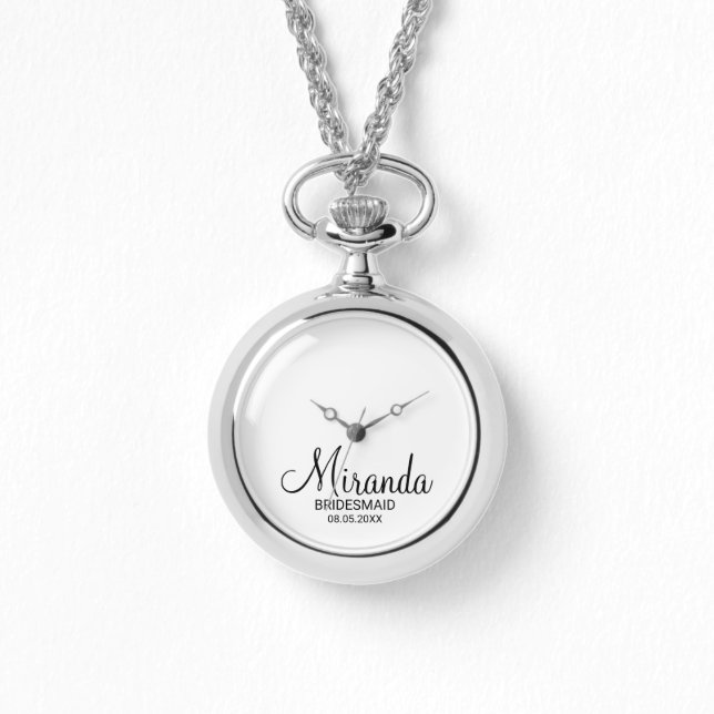 Modern Script Personalized Bridesmaid Watch (Front)
