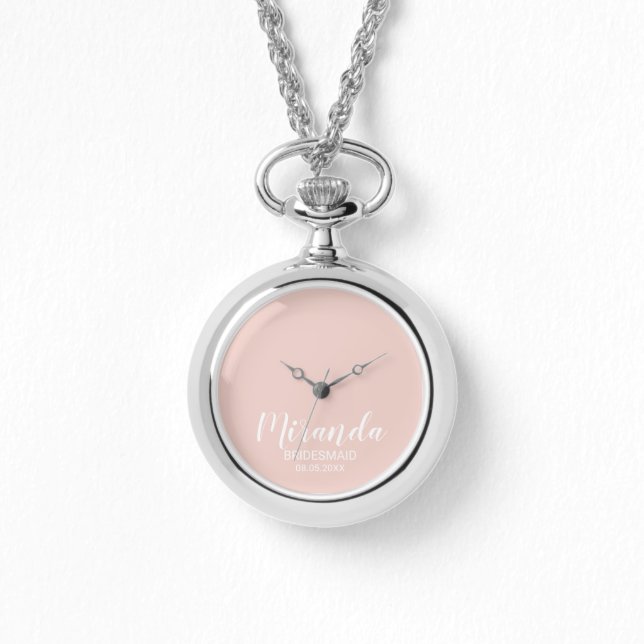 Modern Script Personalized Bridesmaid Watch (Front)