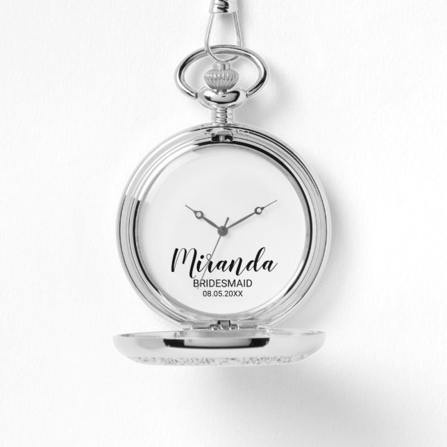 Modern Script Personalized Bridesmaid Watch (Front)