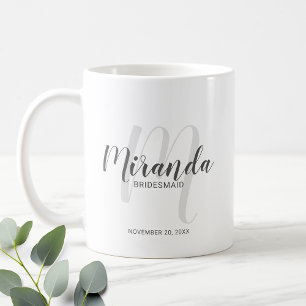 Modern Script Personalized Bridesmaids Coffee Mug