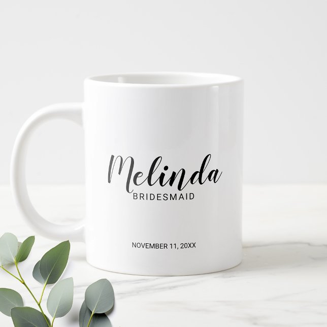 Modern Script Personalized Bridesmaids Coffee Mug (Creator Uploaded)