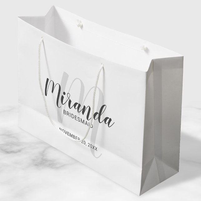 Modern Script Personalized Bridesmaids Large Gift Bag (Creator Uploaded)