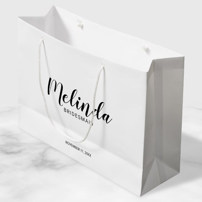 Modern Script Personalized Bridesmaids Large Gift Bag (Creator Uploaded)