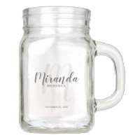 Modern Script Personalized Bridesmaids Mason Jar