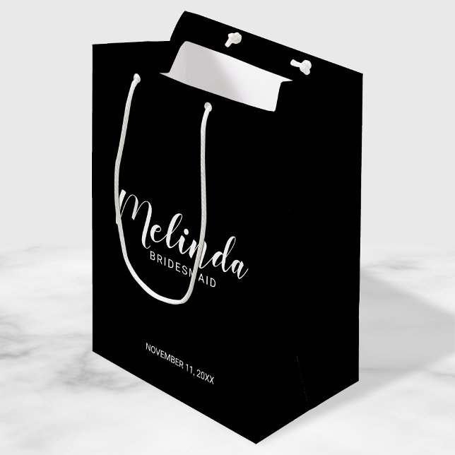 Modern Script Personalized Bridesmaids Medium Gift Bag (Creator Uploaded)