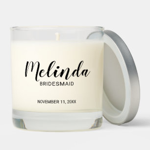 Modern Script Personalized Bridesmaids Scented Candle