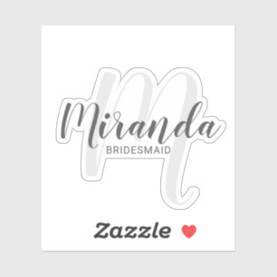 Modern Script Personalized Bridesmaids Sticker