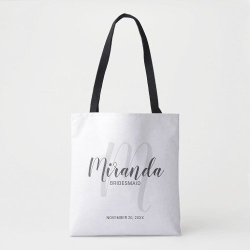 Modern Script Personalized Bridesmaids Tote Bag