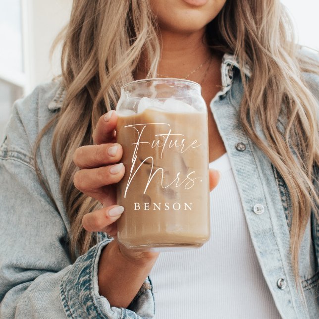 Modern Script Personalized Future Mrs. Can Glass (Creator Uploaded)