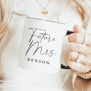 Modern Script Personalized Future Mrs. Mug