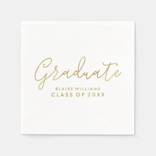 Modern Script Personalized Graduation Napkins