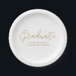 Modern Script Personalized Graduation Paper Plates<br><div class="desc">Modern Script Personalized Graduation design.</div>