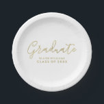 Modern Script Personalized Graduation Paper Plates<br><div class="desc">Modern Script Personalized Graduation design.</div>