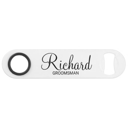 Modern Script Personalized Groomsman Bar Key