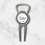 Modern Script Personalized Groomsman Divot Tool<br><div class="desc">Personalized Groomsman Gifts
featuring personalized groomsman's name in black modern script font style with title and wedding date in modern sans serif font style on white background.

Also perfect for best man,  father of the bride,  bridesmaid,  maid of honor,  mother of the bride and more.</div>