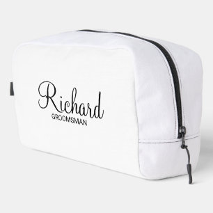 Modern Script Personalized Groomsman Dopp Kit