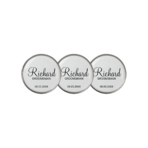 Modern Script Personalized Groomsman Golf Ball Marker