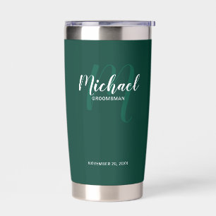 Modern Script Personalized Groomsman Name Insulated Tumbler