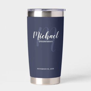 Modern Script Personalized Groomsman Name Insulated Tumbler