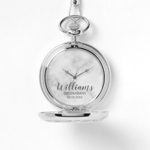 Modern Script Personalized Groomsman Watch