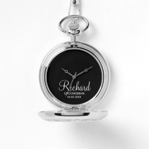 Modern Script Personalized Groomsman Watch