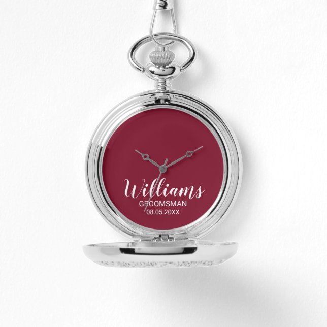 Modern Script Personalized Groomsman Watch (Front)