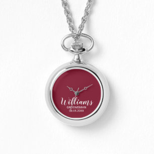 Modern Script Personalized Groomsman Watch