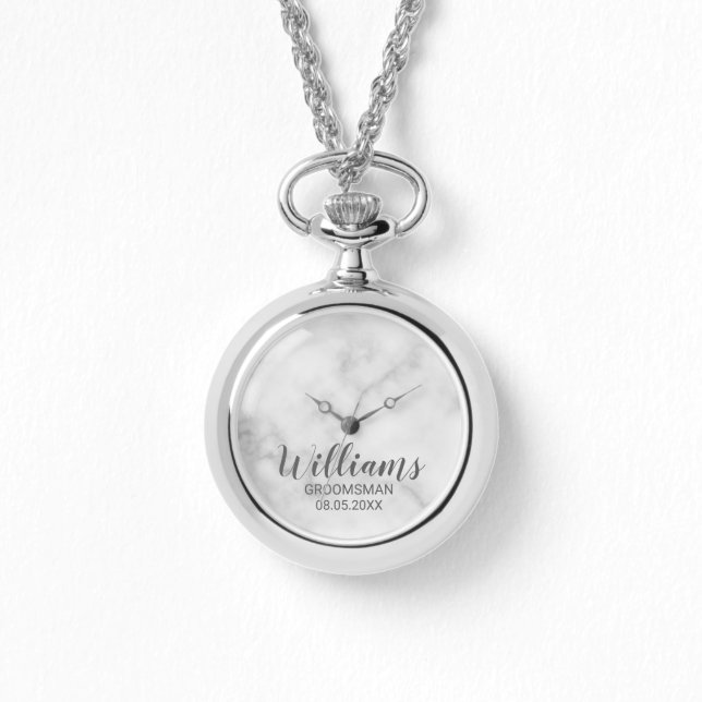 Modern Script Personalized Groomsman Watch (Front)