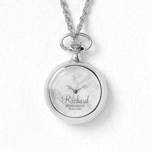 Modern Script Personalized Groomsman Watch