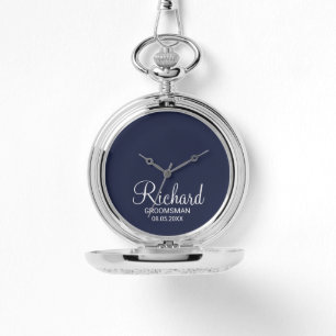 Modern Script Personalized Groomsman Watch