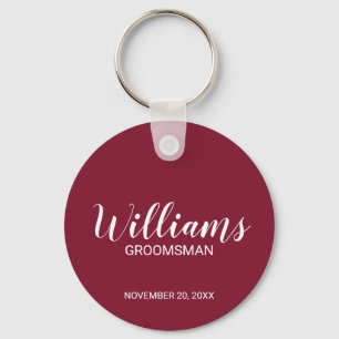 Modern Script Personalized Groomsman's Name Keychain