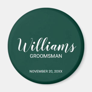 Modern Script Personalized Groomsman's Name Magnet