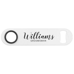 Modern Script Personalized Groomsmen Bar Key