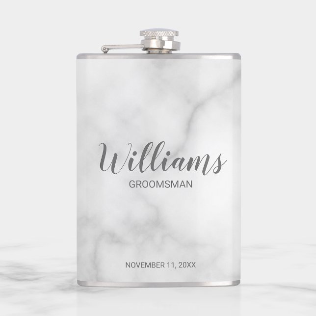 Modern Script Personalized Groomsmen Flask (Creator Uploaded)