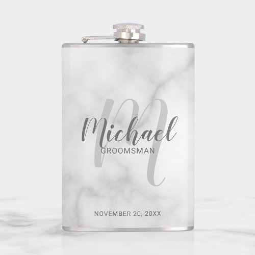 Modern Script Personalized Groomsmen Flask