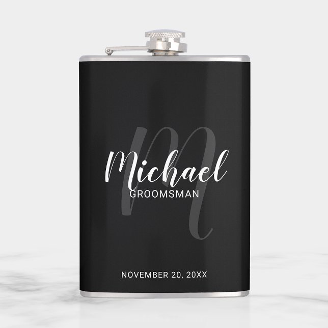 Modern Script Personalized Groomsmen Flask (Creator Uploaded)